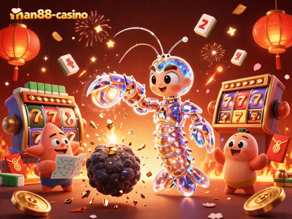 Experience thrilling wins with man88-casino in this vibrant casino adventure illustration.