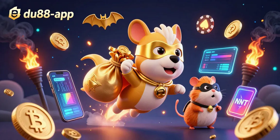 Join the action with du88-app as our superhero dog flies with coins in an exciting casino adventure.