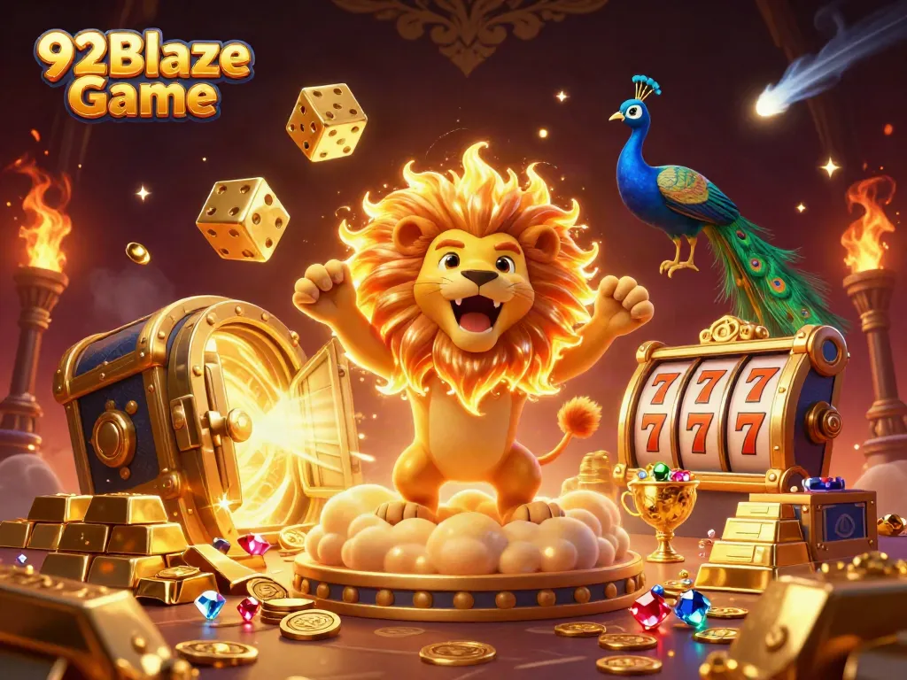 Experience the thrill of the 92Blaze Game with this vibrant 3D illustration.