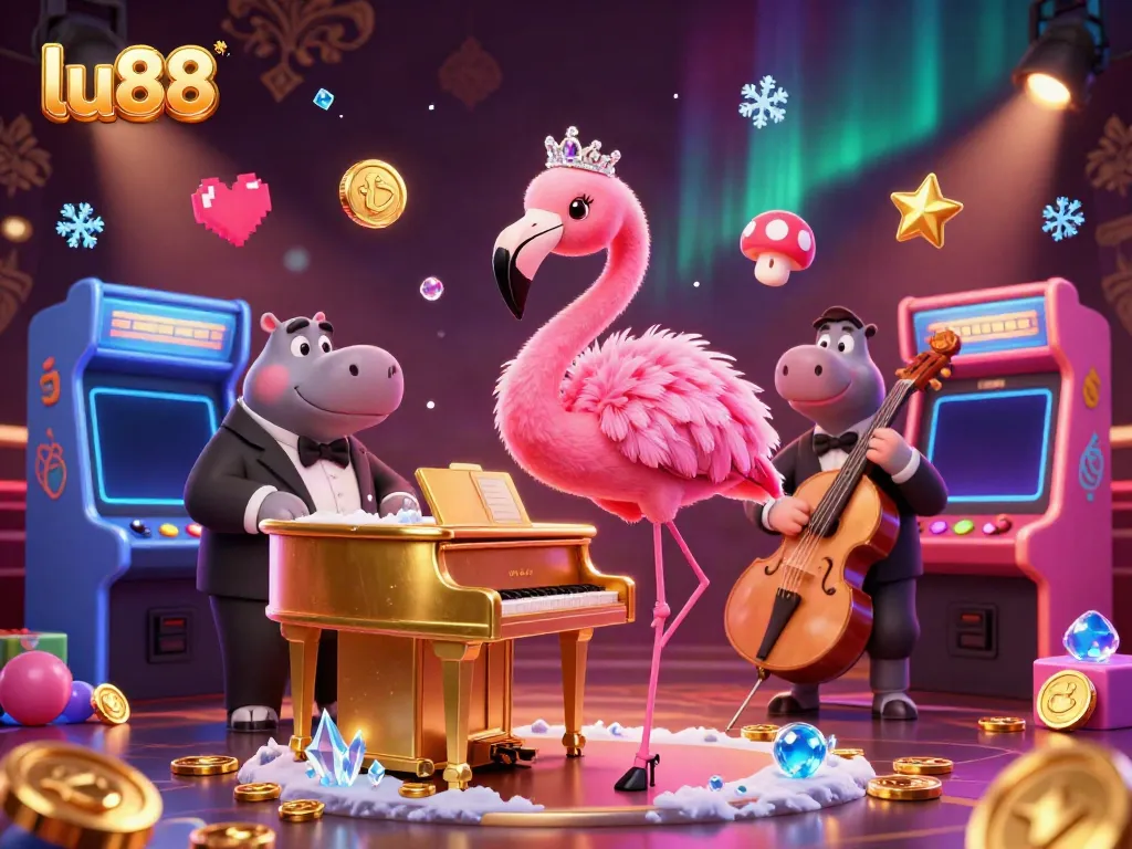 Experience the excitement at lu88 casino with vibrant characters and dynamic game elements in a dazzling 3D scene.