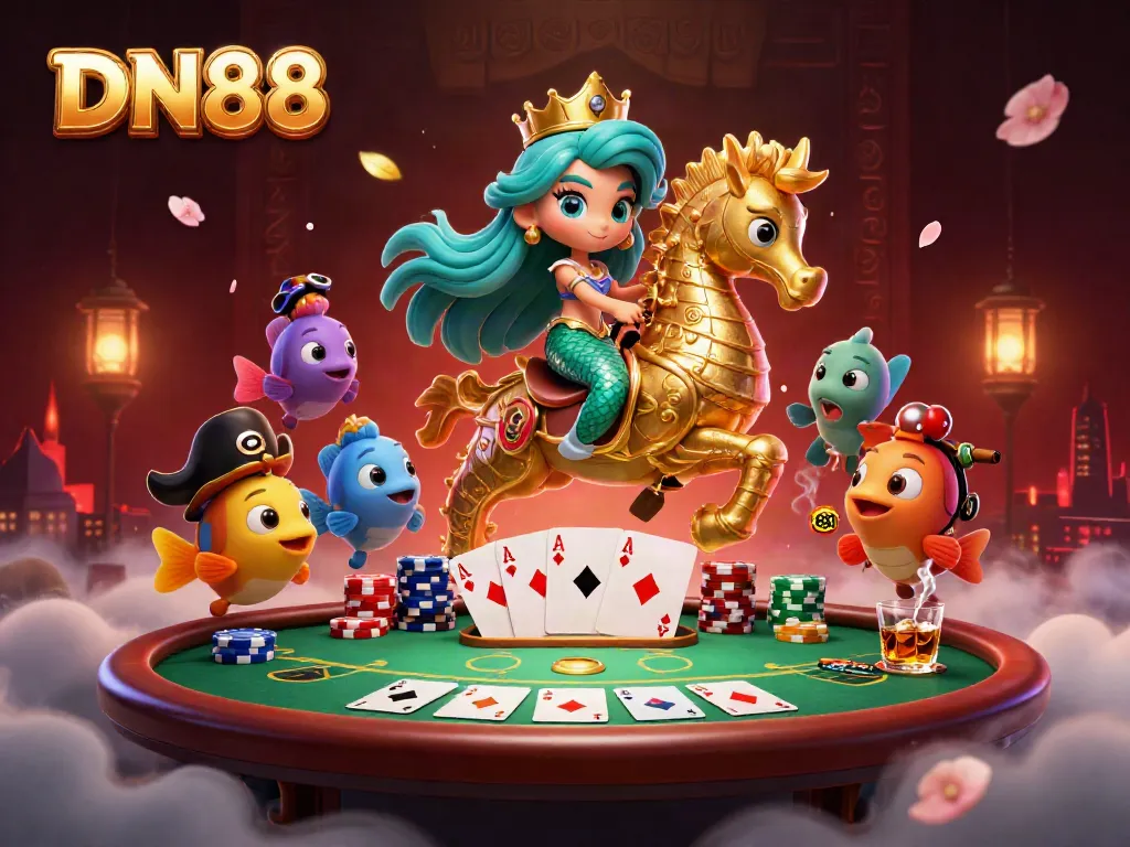 Experience the thrilling world of DN88 with engaging poker elements and enchanting characters.