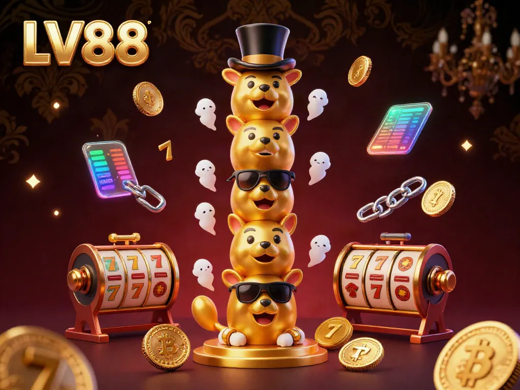 Play dynamic slot games and explore LV88's vibrant casino experience filled with unique characters and themes.