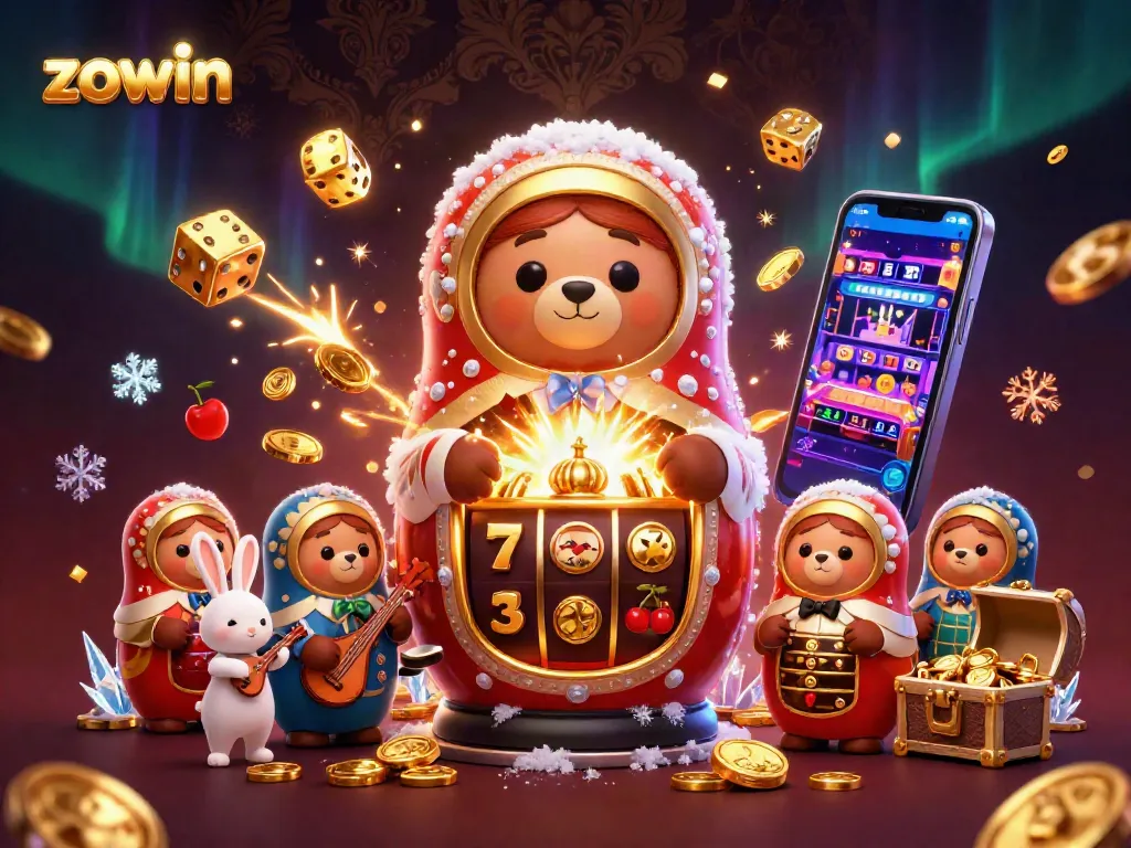 Zowin invites players to enjoy exciting casino games in a vibrant illustration of a Russian theme.