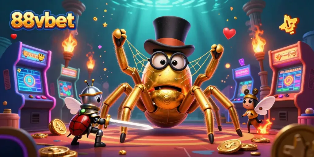 Experience the thrilling world of 88vbet with vibrant characters and dynamic casino elements.