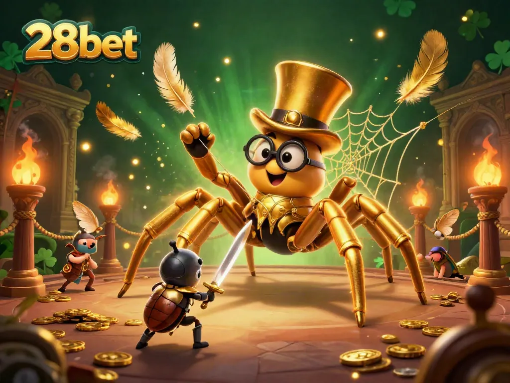 Engage in dynamic gameplay with 28bet, featuring bold characters in a vibrant casino world.