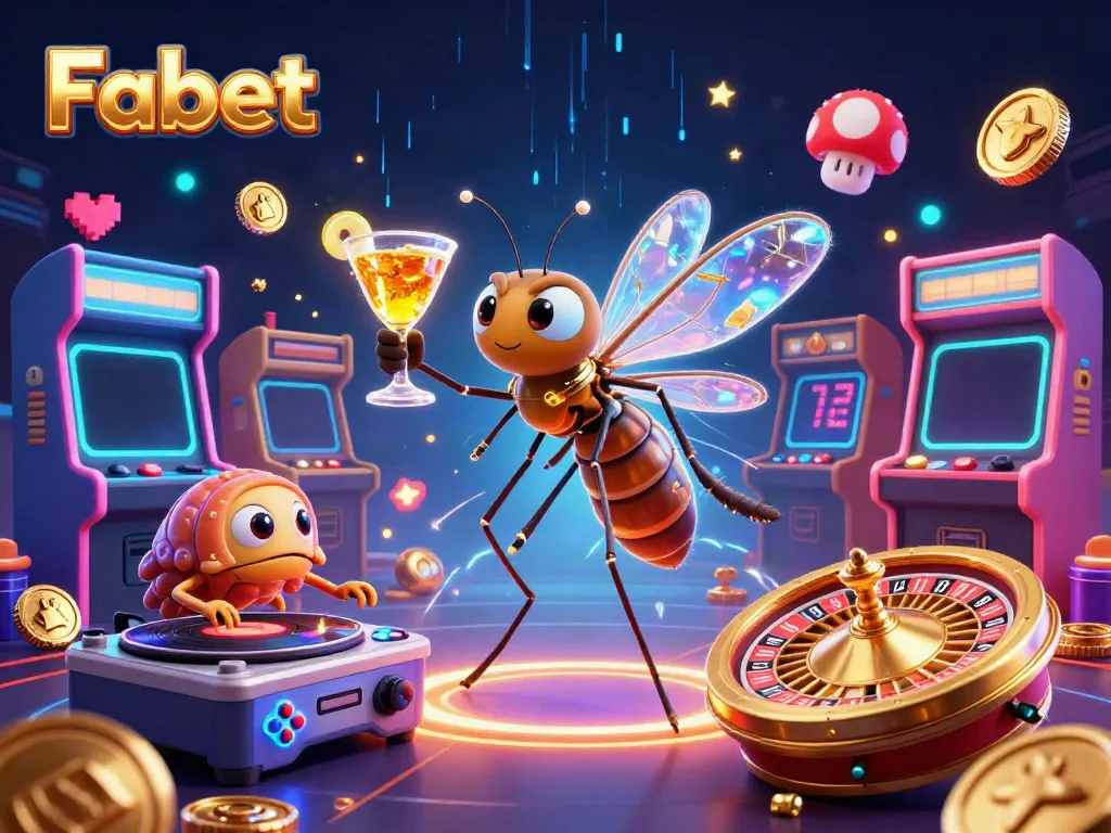 Enjoy casino entertainment with Fabet's 3D casino mascot and dynamic gaming elements.